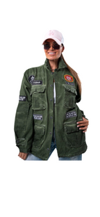 " Unisex Ayios Navy Green Street wear Jacket Made In Greece With Unique Distressed Look L32 W22 in L/XL SKU 6915"