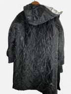 Women’s Black Down Padded Coat size XL Womens Full Zip Long Puffer Jacket Hooded