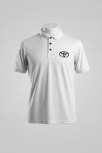 Vintage Toyota Performance logo Golf T-Shirt Men Polyester White Polo in M Sku 6843