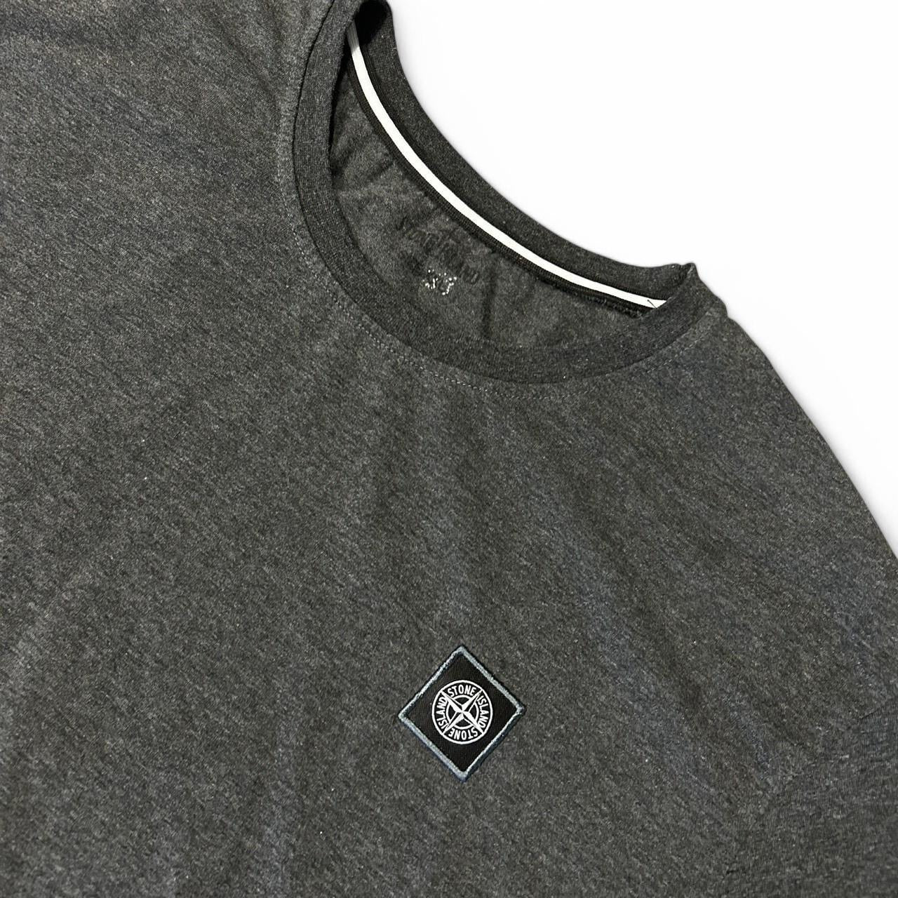 Men’s Stone Island Patch Logo Round Neck T-Shirt Grey Size XXL SkU 6833