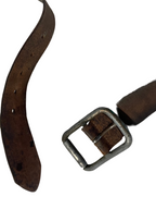 Vintage Genuine brown leather army buckle belt | L 37| SKU 4479