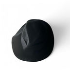 Hermani Black felt fedora hat with silver logo hat #fedorahat sku 6816