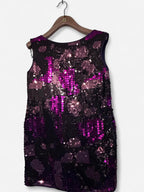 Oasis Black and purple sequin mini dress with a glamorous, party-ready vibe #partydress #glamour size uk 14  L 31 W 17