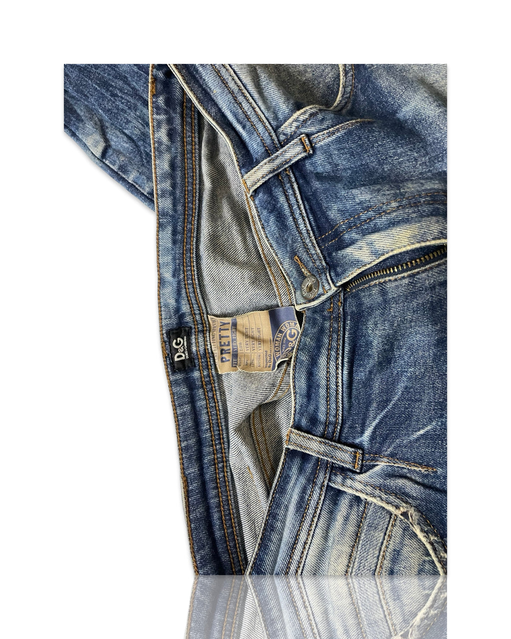 Y2K Vintage Dolce & Gabbana Low Rise Skinny Jeans Dolce & Gabbana Women's Navy and Blue Jeans W34 L29 |SKU 4259