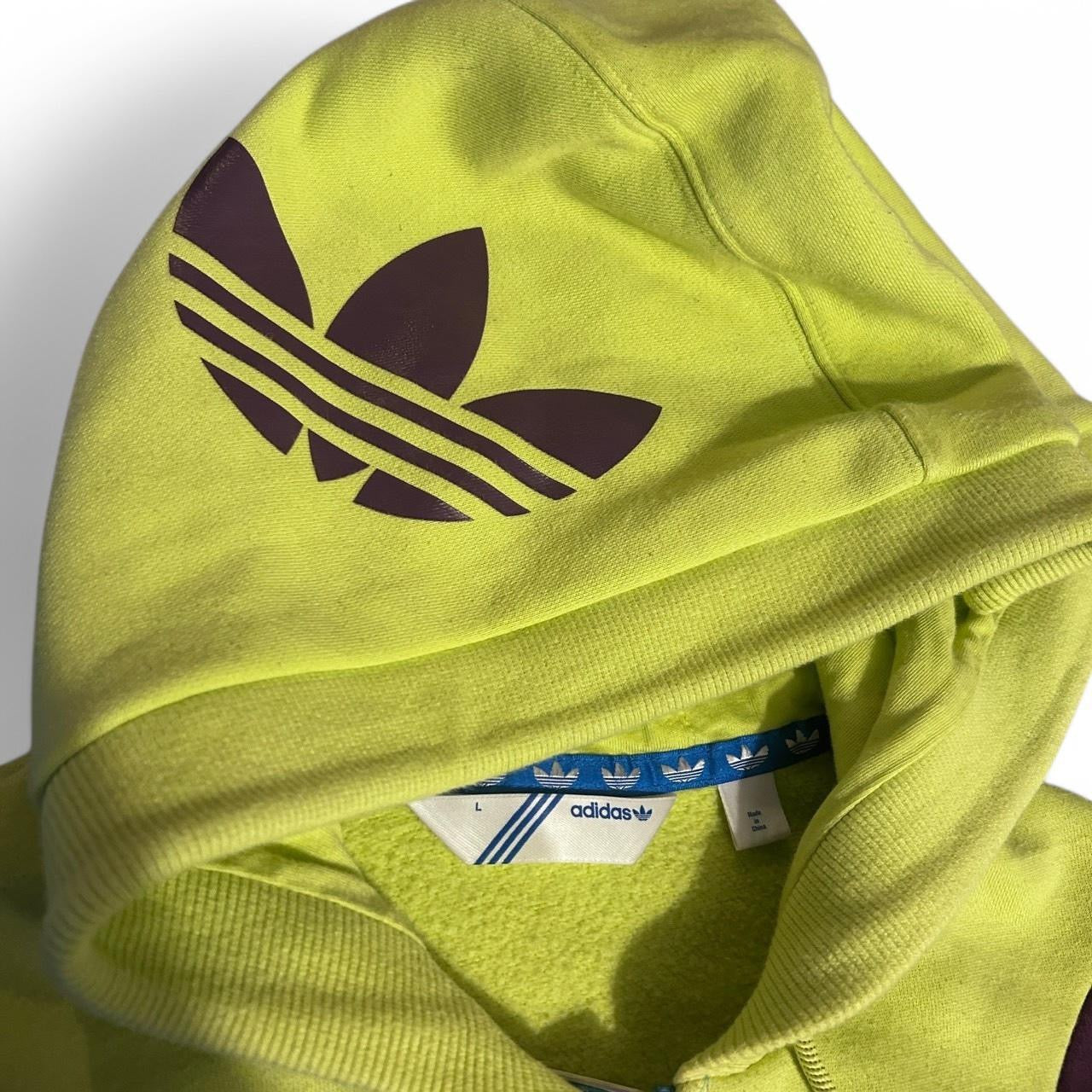 Vintage Adidas Multi Color block Full Zip Up Women’s hoodie in Large SkU 6854
