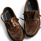 M&S BLUE HARBOUR MEN'S NROWN LEATHER LACE UP LOAFER SHOES SIZE UK 9 EU 43/44VGC