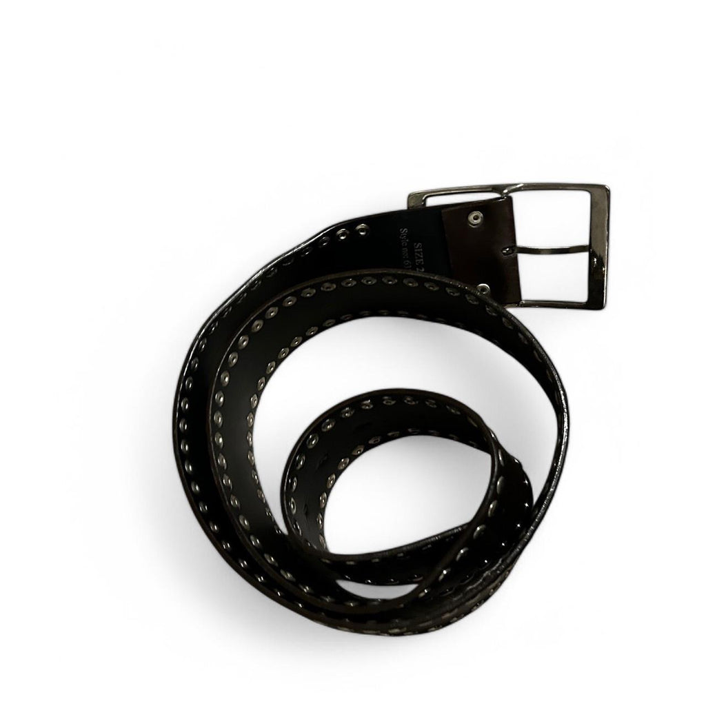 Genuine Vintage Retro Circle Studded Leather Belt -  buckle women’s M:L 32 inches