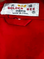 Red vintage Chinese-style kimono with bee embroidery kimono in xl collar to hem 39 pit to pit 22 sku 7027