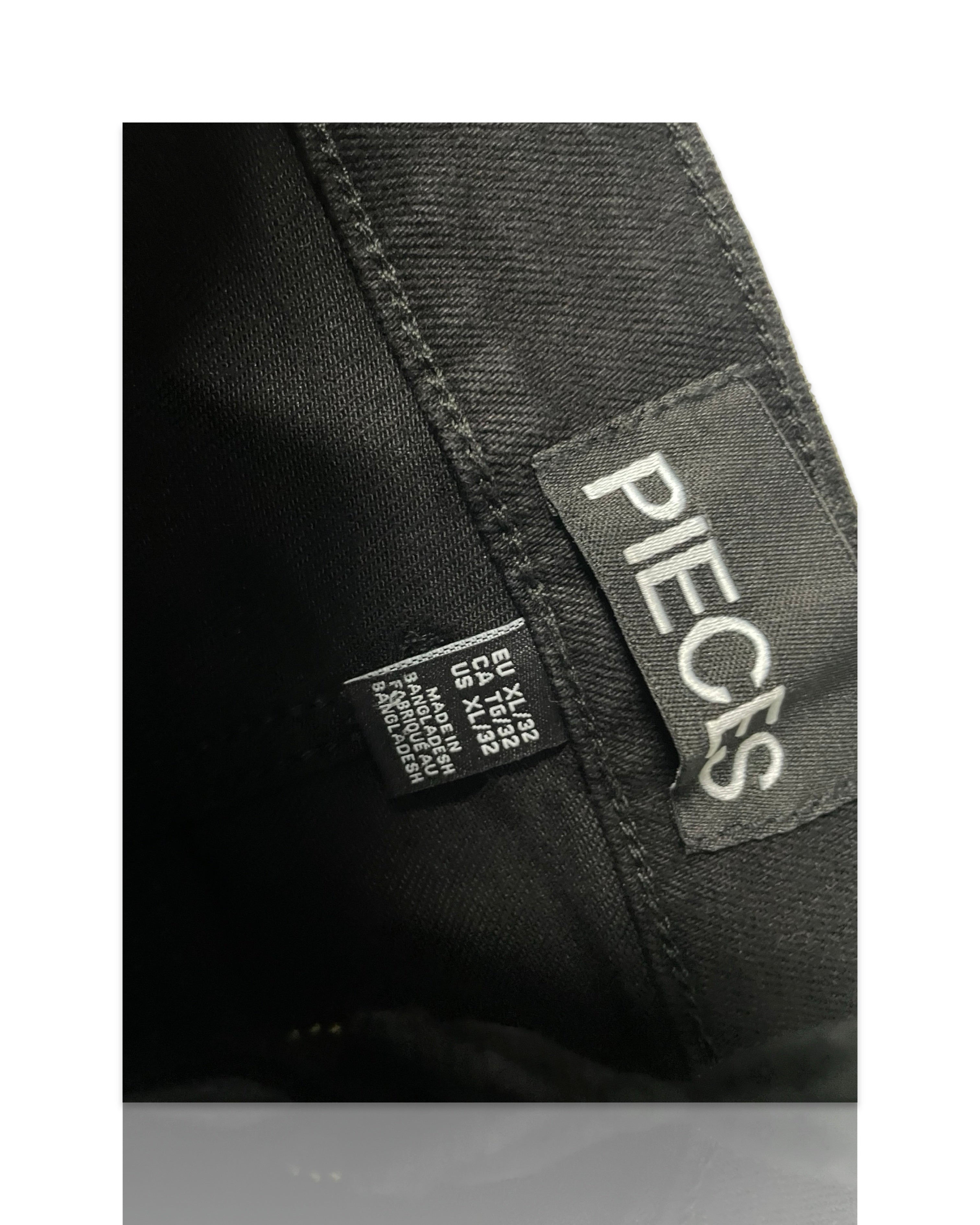 vintage black women's pieces jeggins in XL L31 W32|SKU 4238