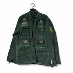 " Unisex Ayios Navy Green Street wear Jacket Made In Greece With Unique Distressed Look L32 W22 in L/XL SKU 6915"