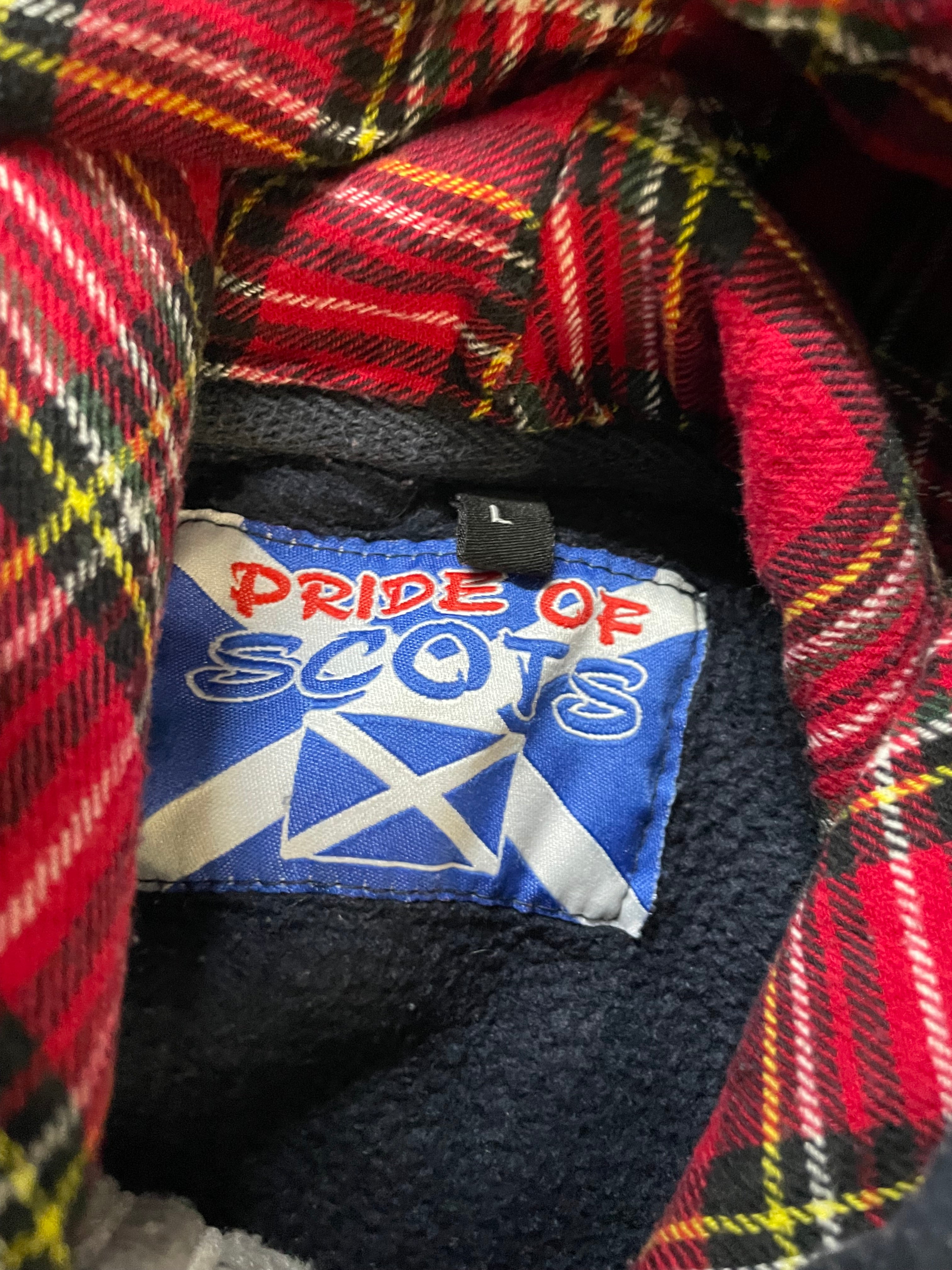 VINTAGE EDINBURGH TARTAN LION HOODIE L25 W18 |SKU 4178