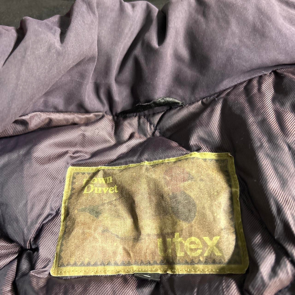 Vintage Women's UK Size 13 Taupe Grey & Purple Lightweight Padded Puffer Jacket, Size L - SKU 6930