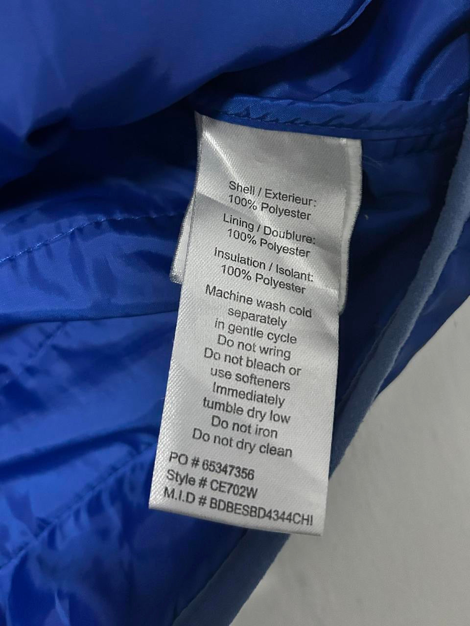 Women’s Core365 Blue lightweight nylon gilet with zip up front and pockets #outdoor in size medium  L 27 W 19 SKU 7024