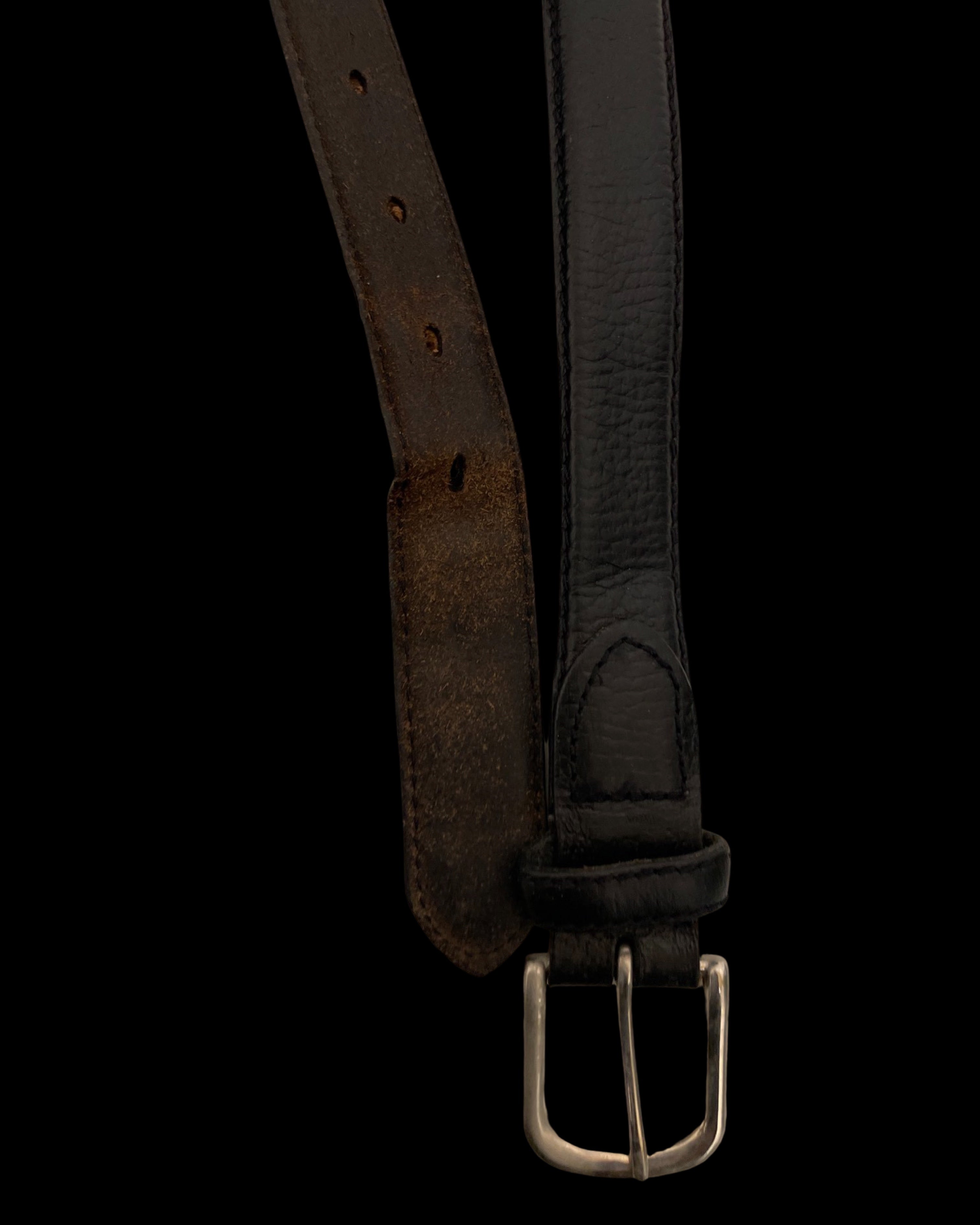 Vintage black leathers men belt