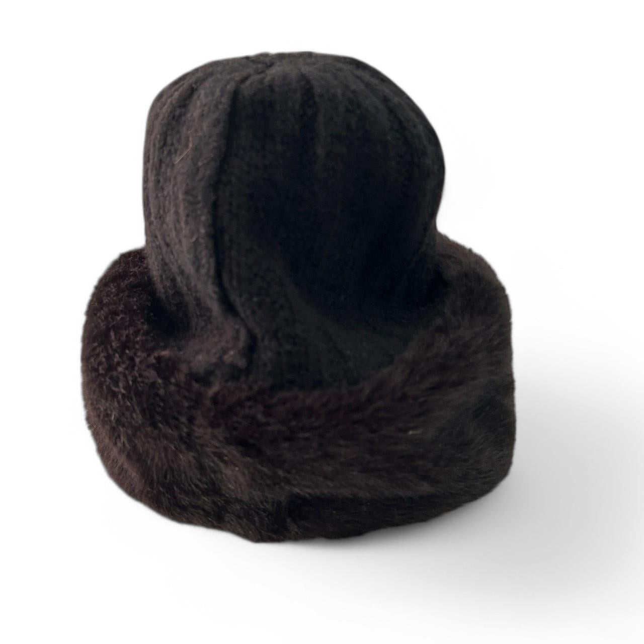 Black faux fur beanie hat #winteraccessories sku 6821