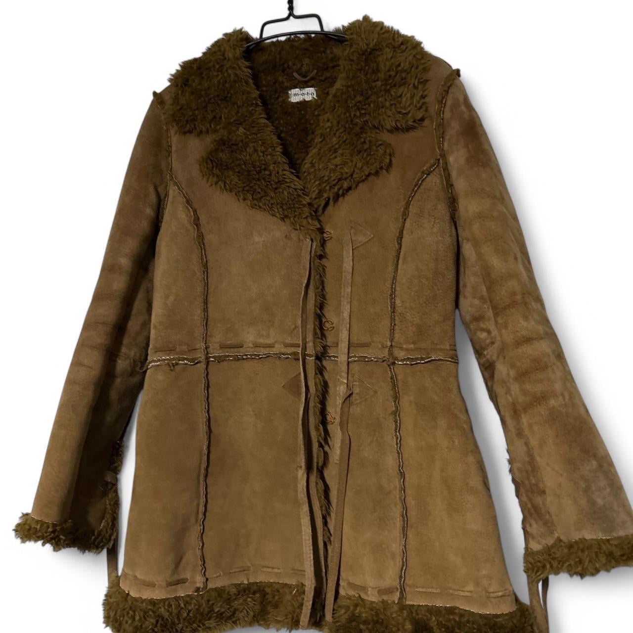 Vintage Y2K WOMEN Topshop Size Brown Suede Penny Lane Afghan Coat Jacket Boho Hippy in XL/L l35 w25 SKU 6921