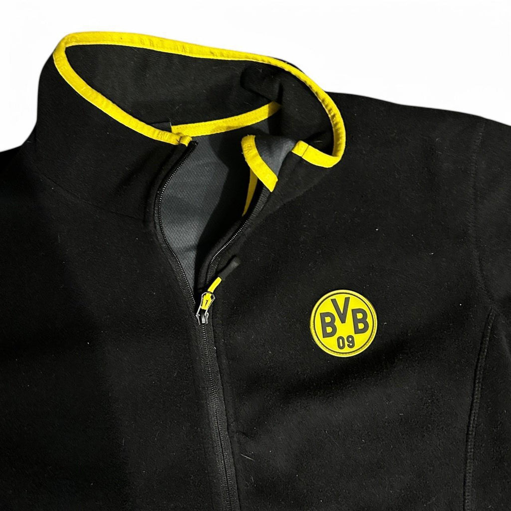 Dortmund Borussia fleeced Men UK L US Football Soccer Tracksuit Jacket Black Zip