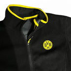 Dortmund Borussia fleeced Men UK L US Football Soccer Tracksuit Jacket Black Zip