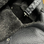 Man & Womans Black Faux Shearling Jacket Size S/M Outdoors - NO BELT  SKU 6919