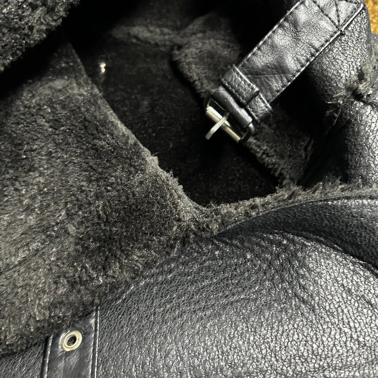 Man & Womans Black Faux Shearling Jacket Size S/M Outdoors - NO BELT  SKU 6919