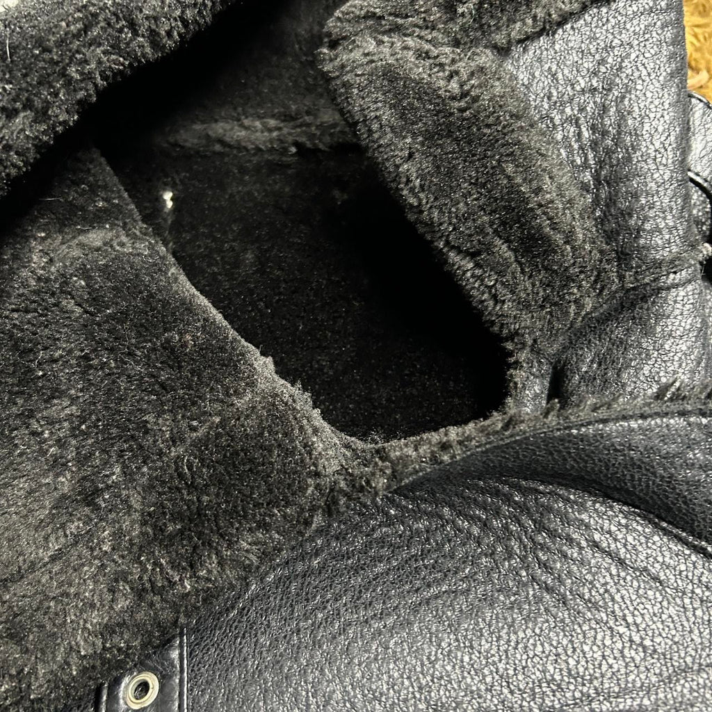 Man & Womans Black Faux Shearling Jacket Size S/M Outdoors - NO BELT  SKU 6919