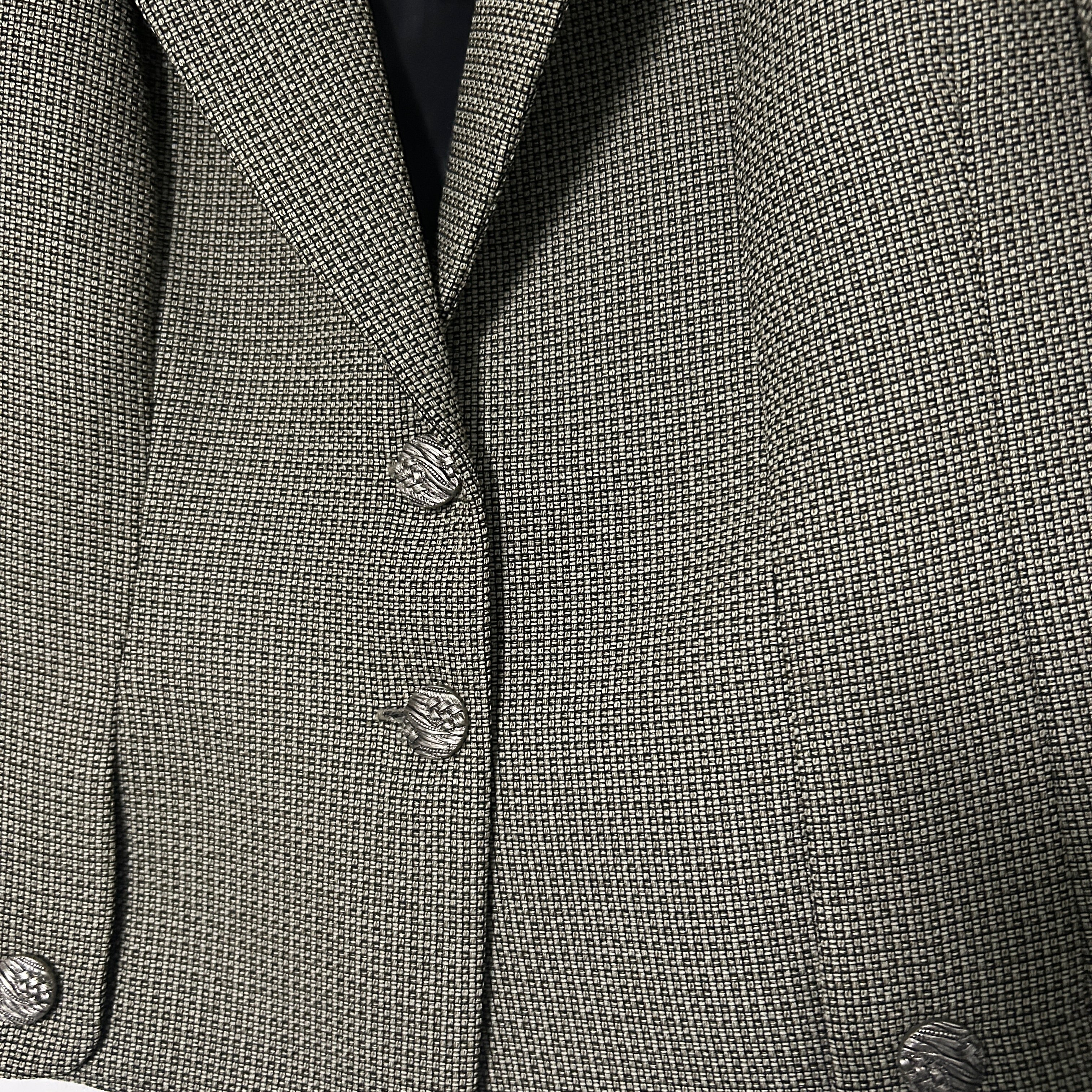 Women’s Maria Celeste Brown and black houndstooth cropped blazer with gold buttons #houndstooth pt 26 l 21 in medium sku 6872