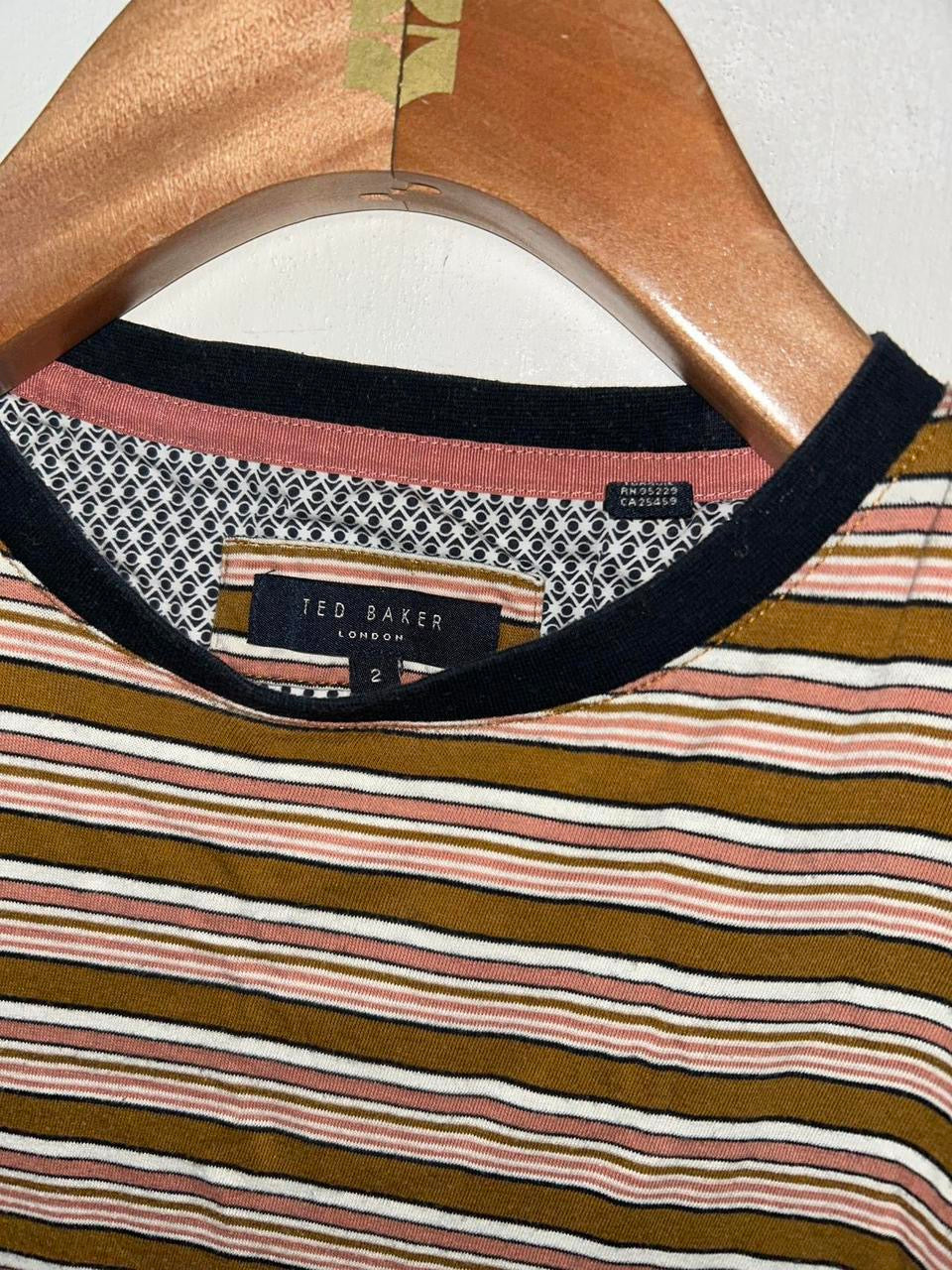 Ted Baker  mens striped t-shirt #stripedtee
SKU 7155
L 26 W19 
Size small