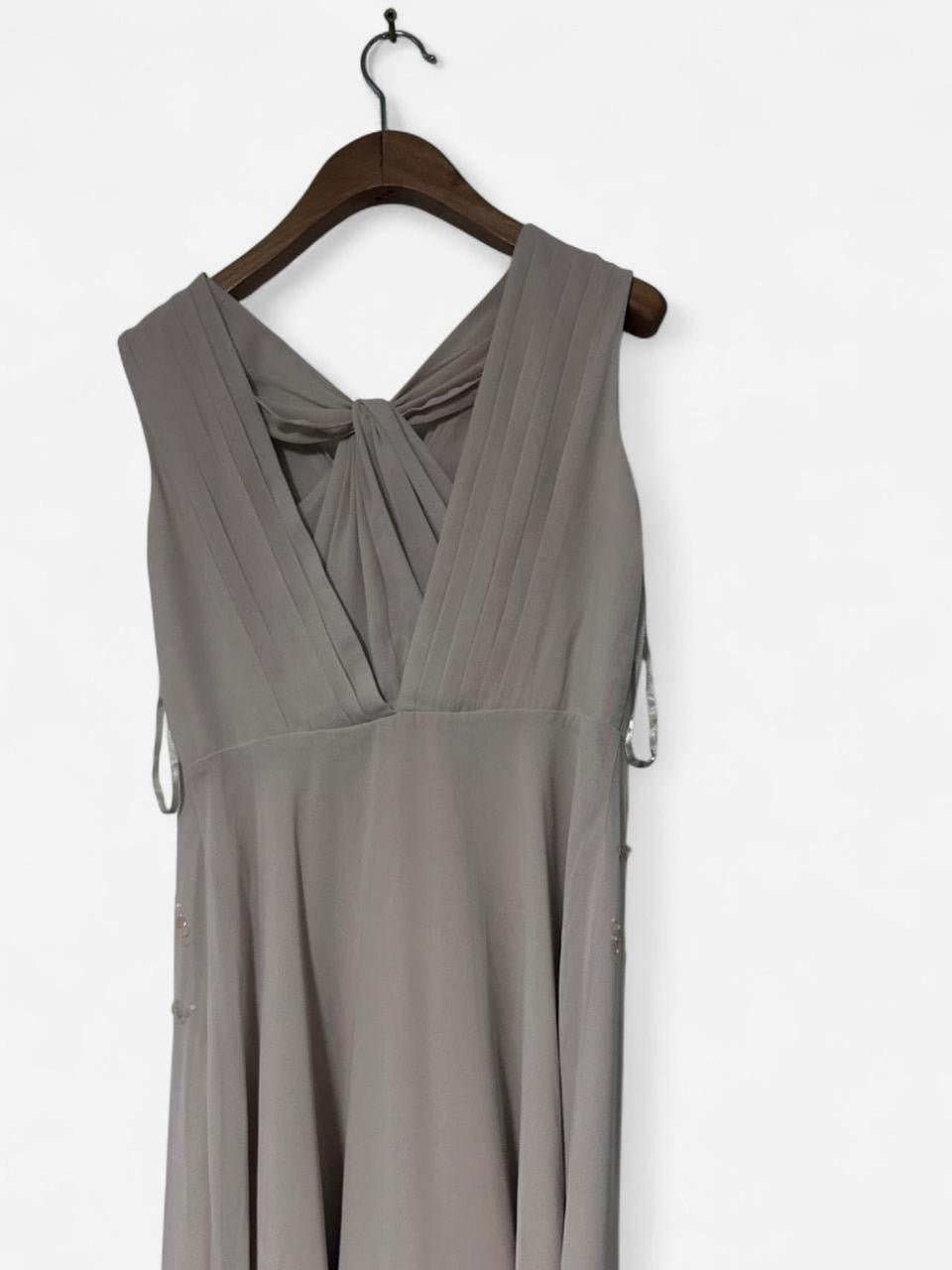 Women’s coach tan brown floral embroidered shorts knee length maxi dress with open back