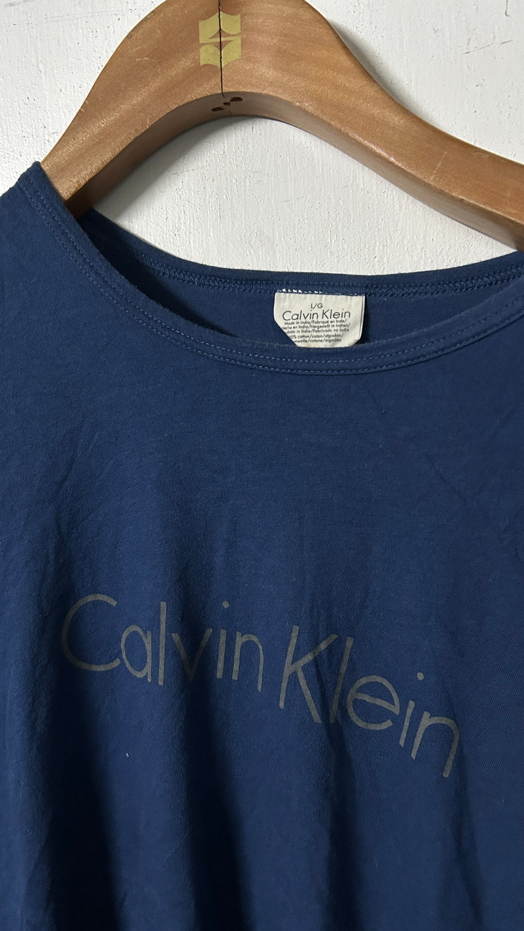 CALVIN KLEIN MENS GRAPHIC T-SHIRT TOP LARGE BLUE COTTON