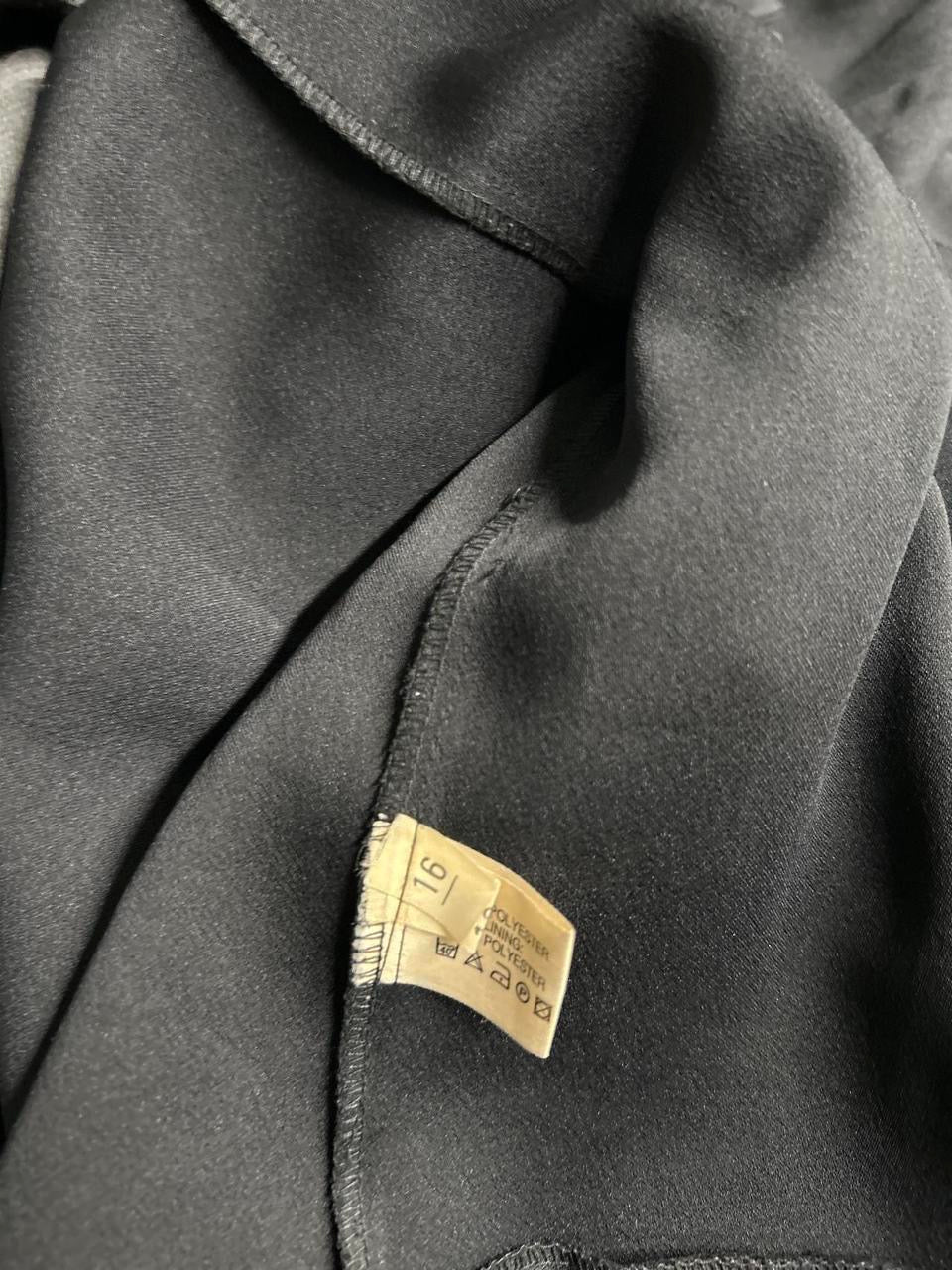 Women's Statement Black Finest Blazer Dress UK 16 Long Sleeve Button Up Dress Jacket L44 W21