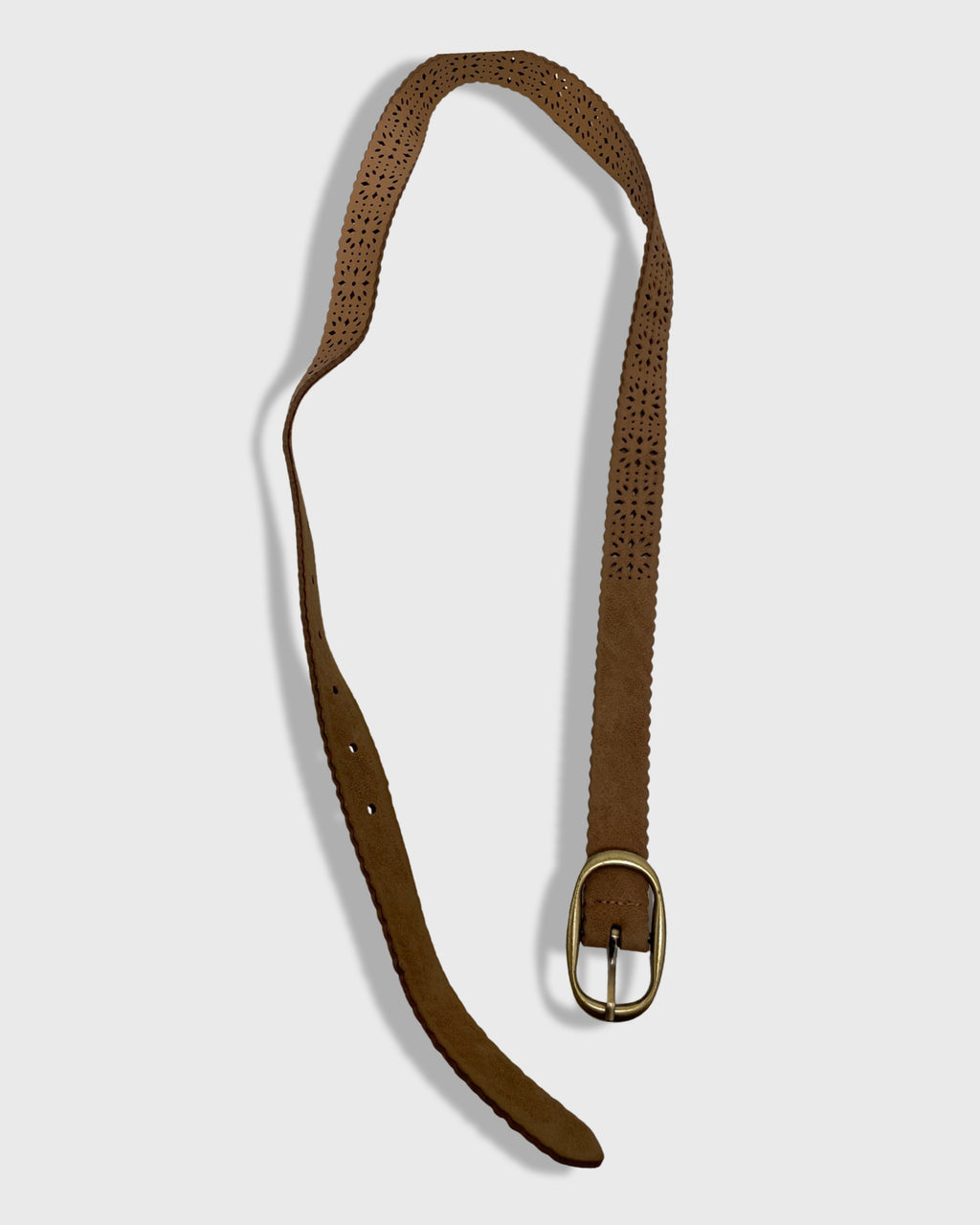 Vintage brown leather mens belt