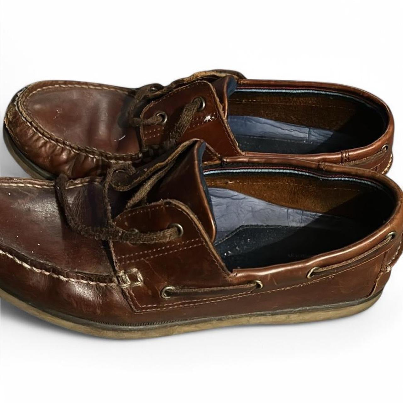 M&S BLUE HARBOUR MEN'S NROWN LEATHER LACE UP LOAFER SHOES SIZE UK 9 EU 43/44VGC