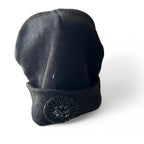 Black beanie with silver studded logo #skater sku 6811