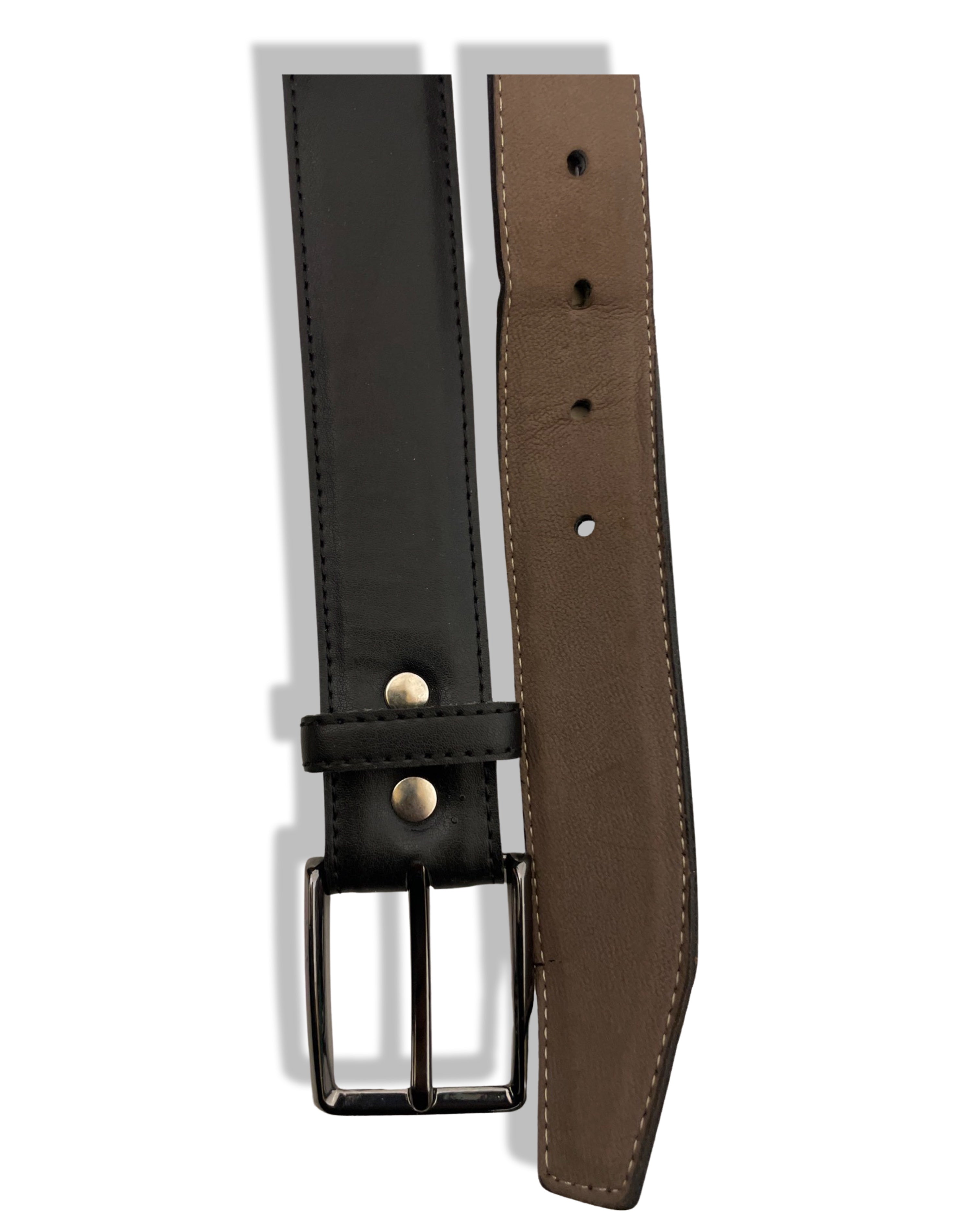 Vintage black leather mens belt size L
