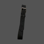 Vintage mens black leather square buckle belt size S