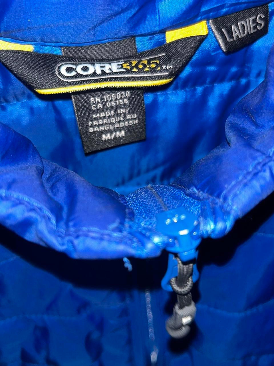 Women’s Core365 Blue lightweight nylon gilet with zip up front and pockets #outdoor in size medium  L 27 W 19 SKU 7024