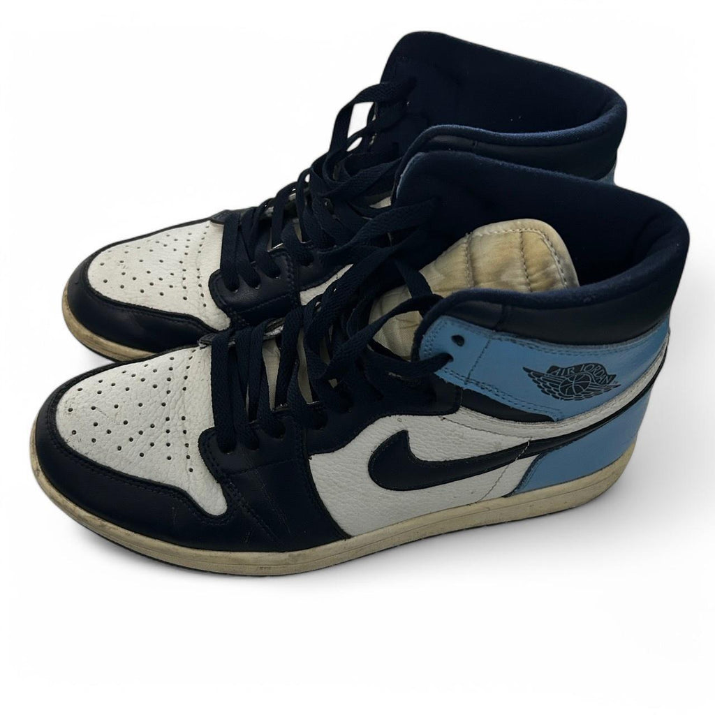 Size UK 9.5 - Jordan 1 Retro OG High Obsidian UNC 02/18/21 BLUE pre owned 555088-140