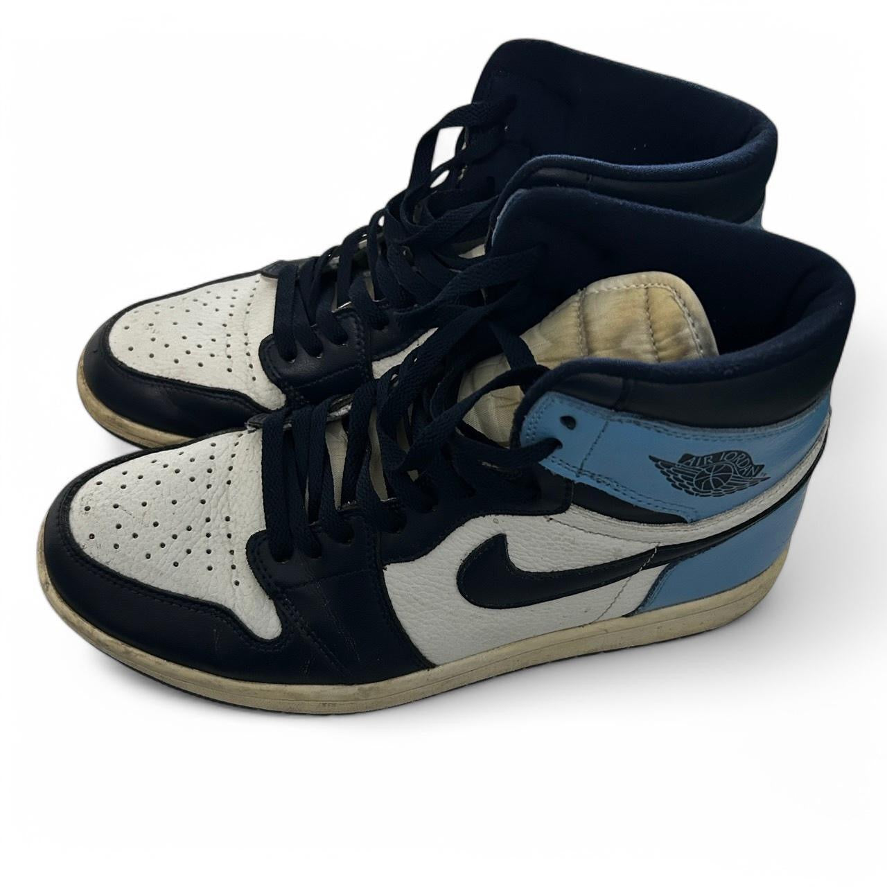 Size UK 9.5 - Jordan 1 Retro OG High Obsidian UNC 02/18/21 BLUE pre owned 555088-140