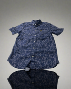 Lyle And Scott Vintage Mens Printed button up Through shirt Navy Pool Print 