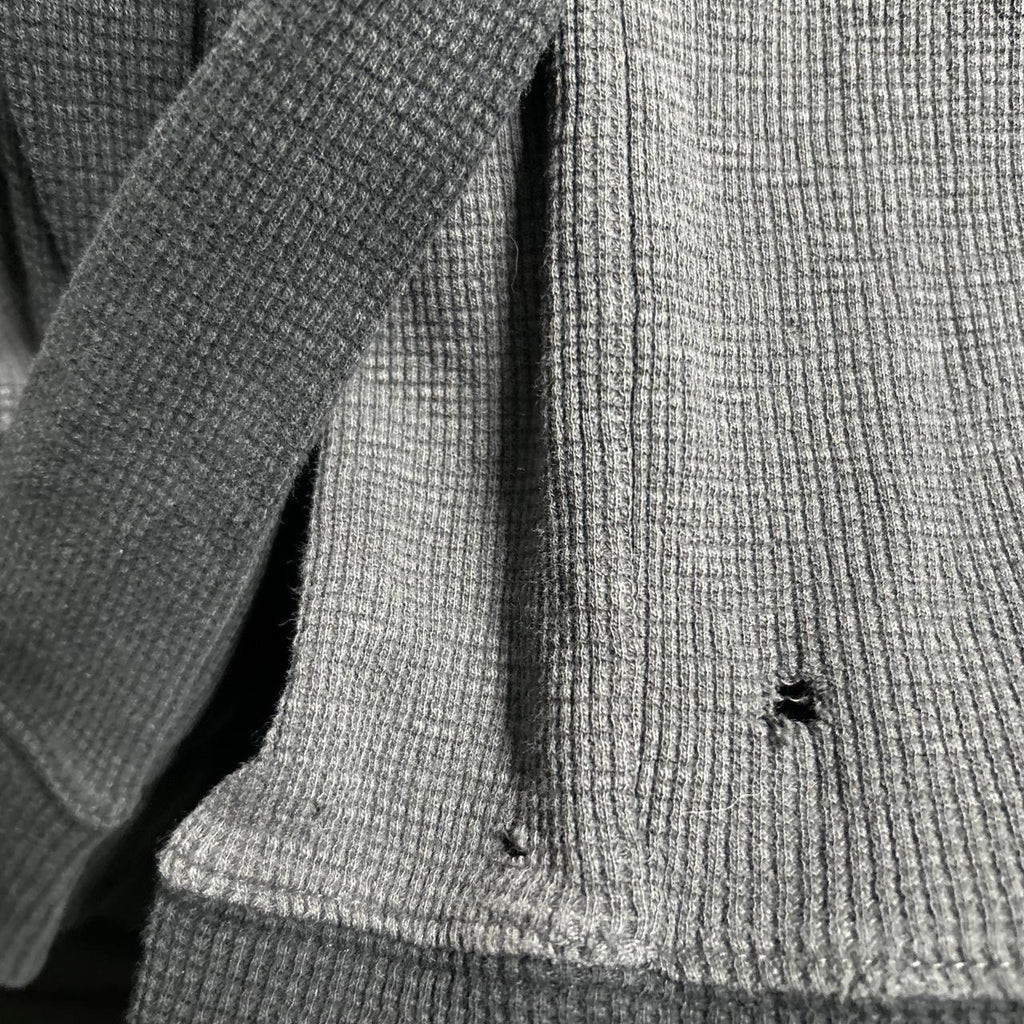 Banana Republic Hoodie Men's Extra Large Gray Waffle Knit Pullover Long Sleeve in XL L29 W25