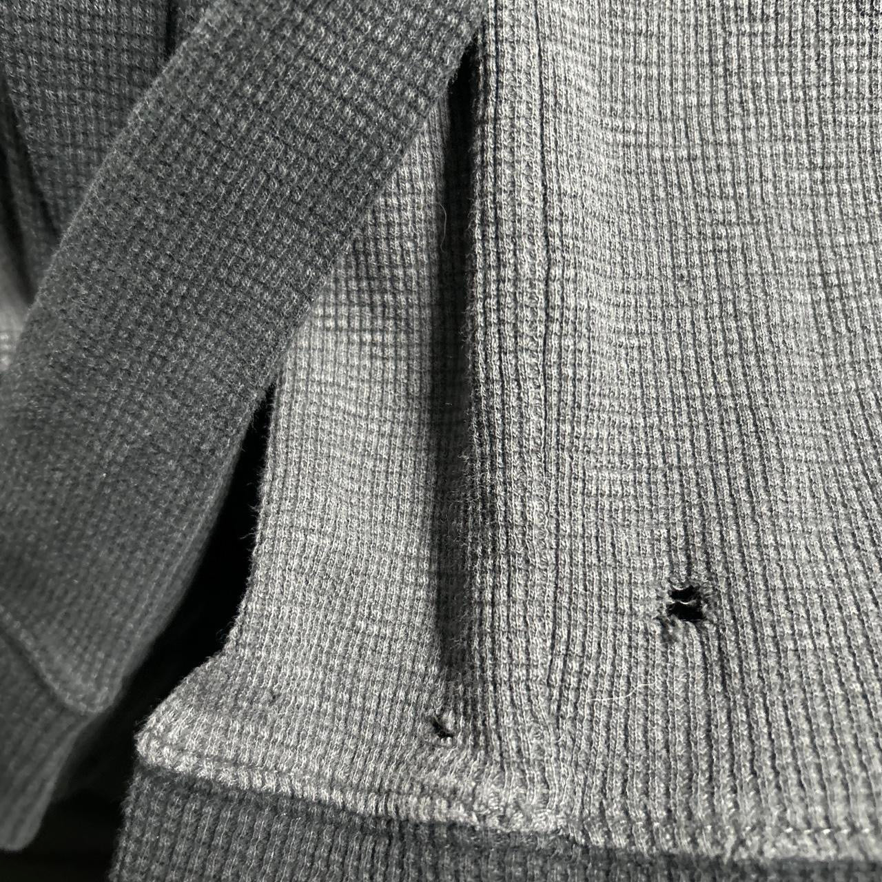 Banana Republic Hoodie Men's Extra Large Gray Waffle Knit Pullover Long Sleeve in XL L29 W25