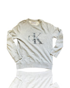 Vintage Calvin Klein Women's Grey Sweatshirt - Size Large 