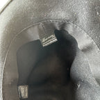 Hermani Black felt fedora hat with silver logo hat #fedorahat sku 6816