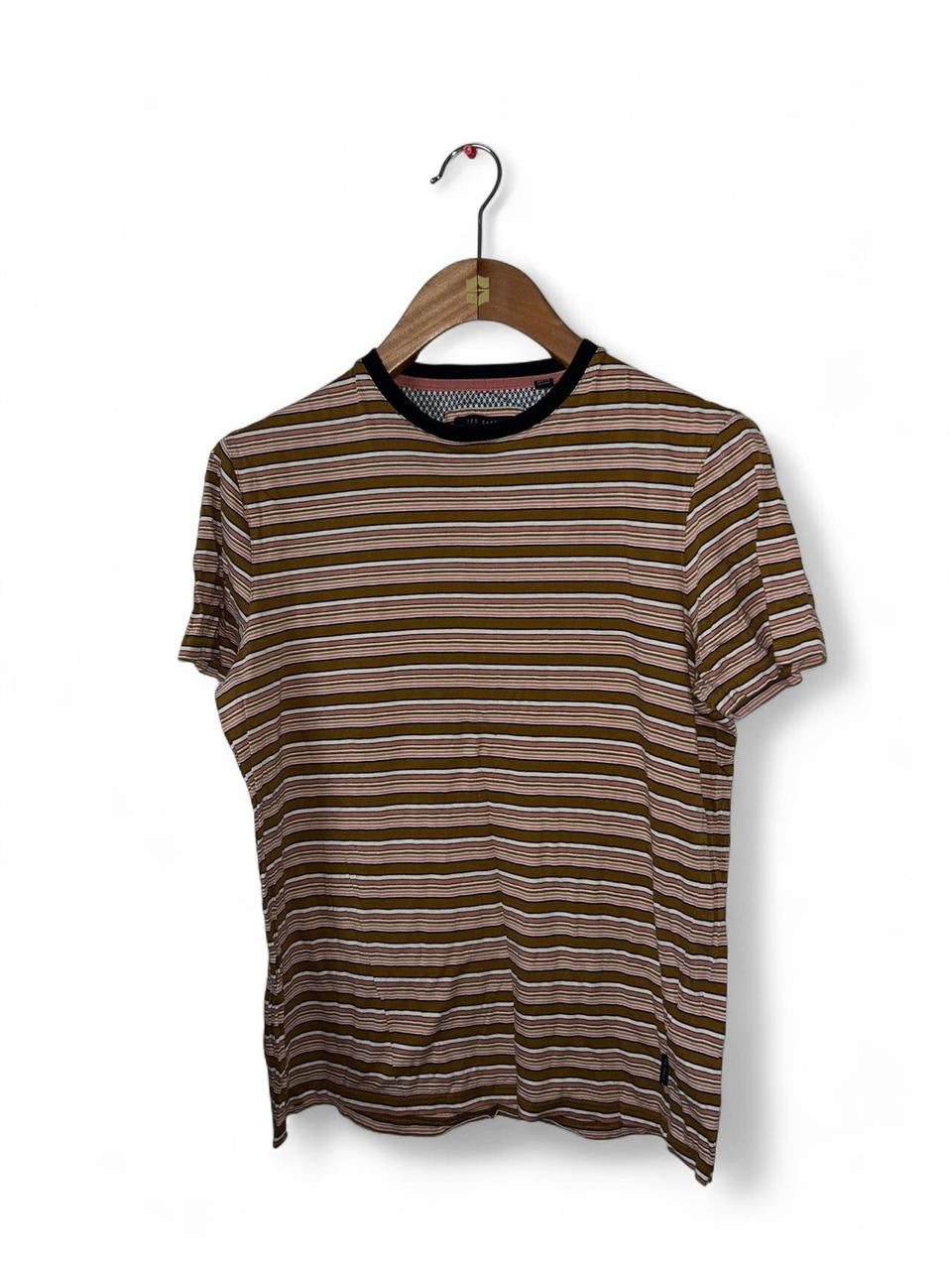 Ted Baker  mens striped t-shirt #stripedtee
SKU 7155
L 26 W19 
Size small