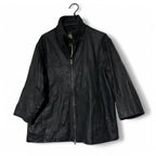 Vintage women’s Black Cabela's leather jacket #leatherjacket in xxl l 28 w 21 SKU 6879