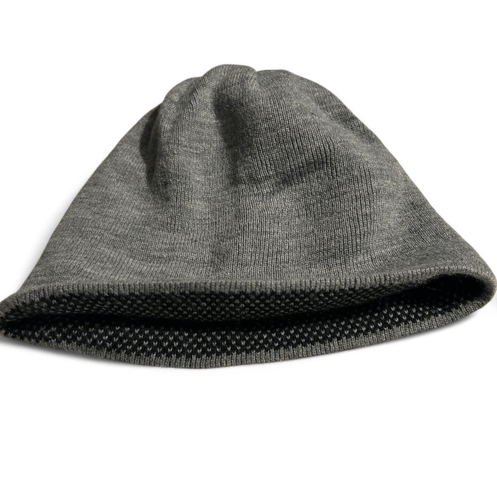 Grey reversible fleece lined beanie hat #winteraccessories sku 6797