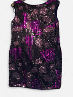 Oasis Black and purple sequin mini dress with a glamorous, party-ready vibe #partydress #glamour size uk 14  L 31 W 17