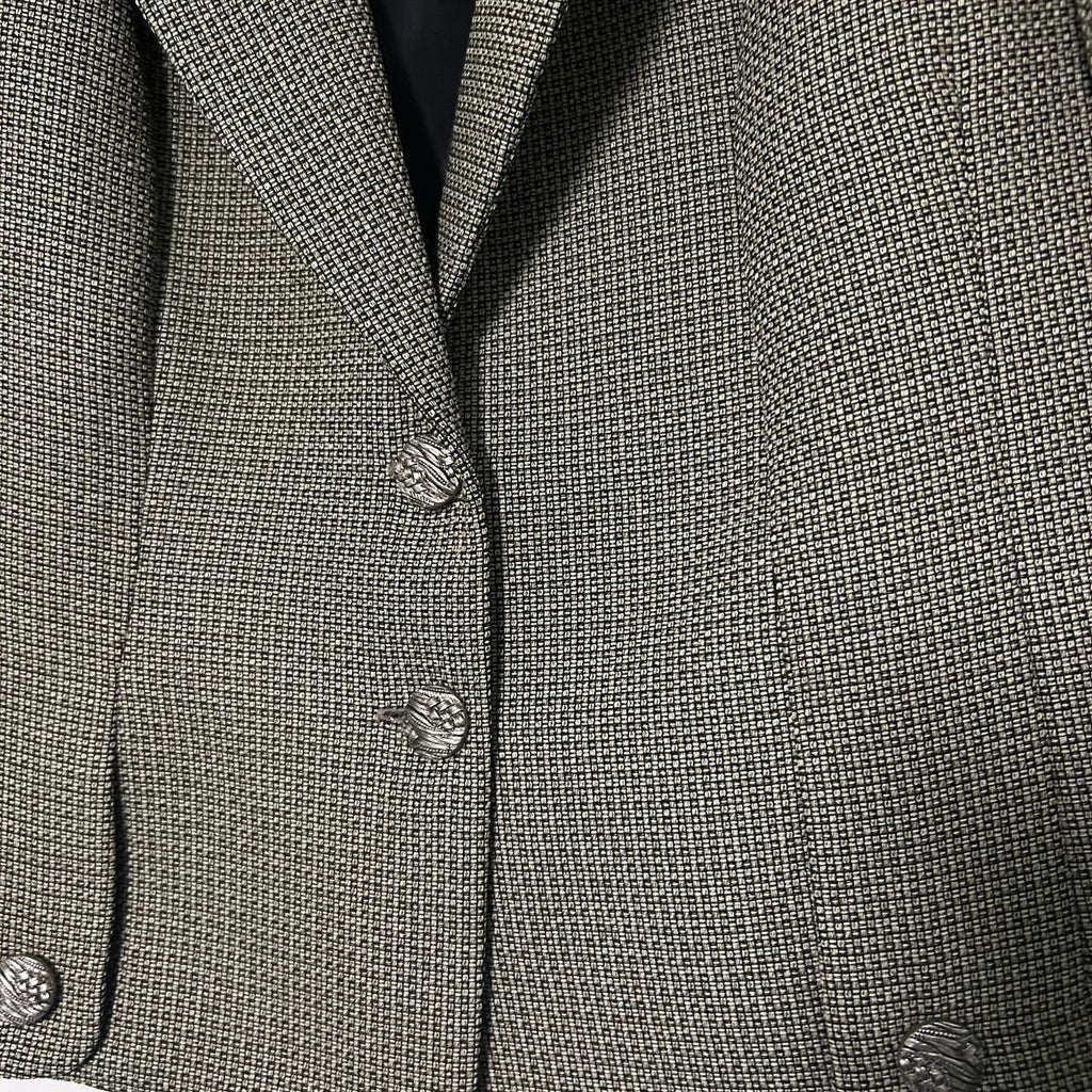 Women’s Maria Celeste Brown and black houndstooth cropped blazer with gold buttons #houndstooth pt 26 l 21 in medium sku 6872