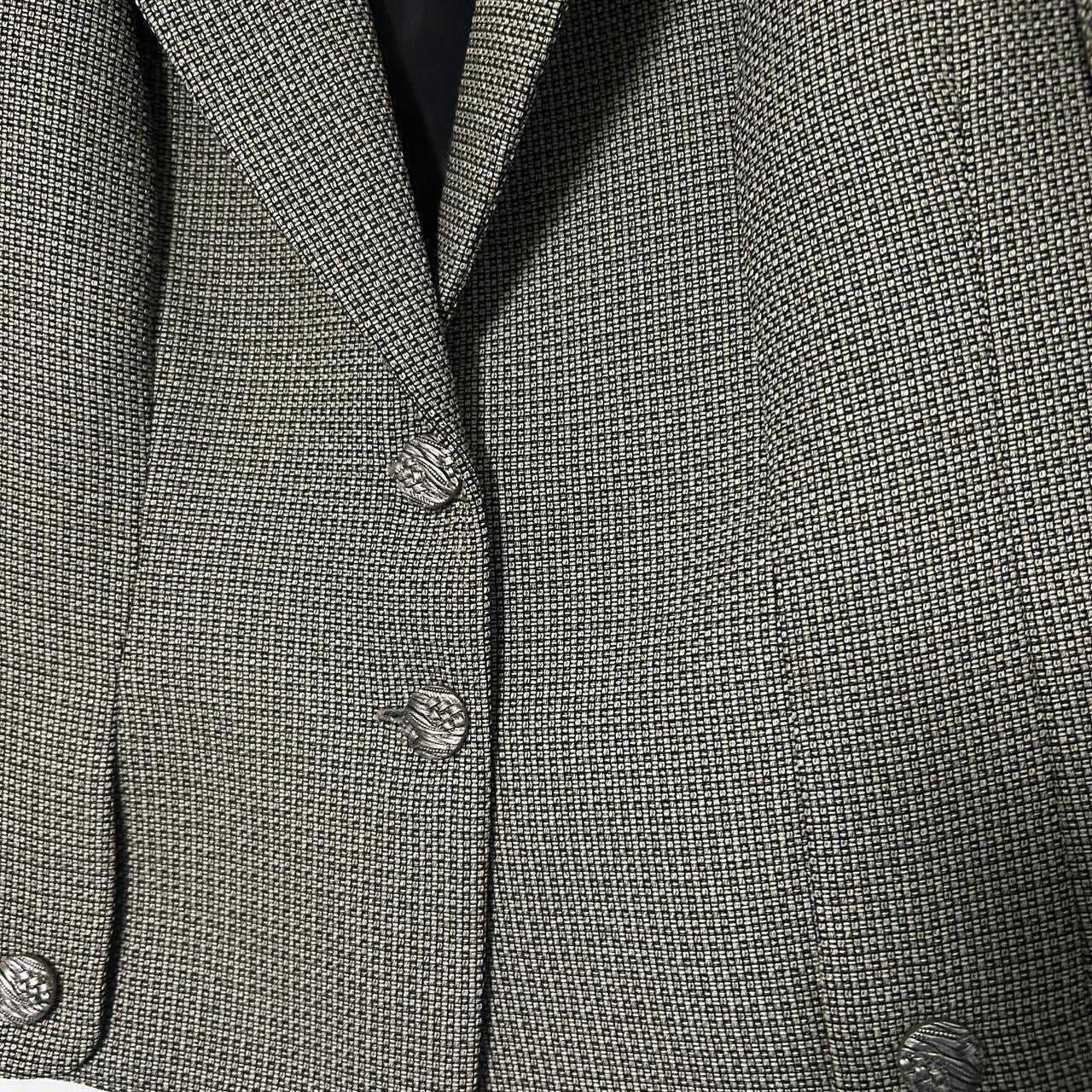 Women’s Maria Celeste Brown and black houndstooth cropped blazer with gold buttons #houndstooth pt 26 l 21 in medium sku 6872