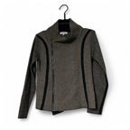 Grey Cristina Paris zip up jacket #greyjacket in M/L l25 w18 SKU 6884  